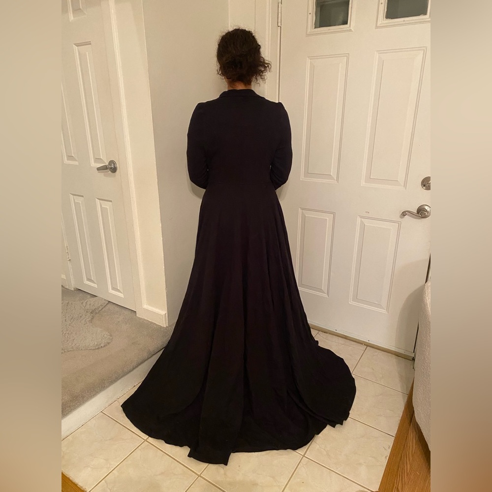 Mark & Estel Cascade Maxi Coat Long Open Drape Jersey Cardigan Oversized Jacket - Picture 8 of 9